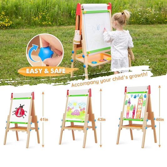Easel for Kids with 2 Drawing Paper Roll