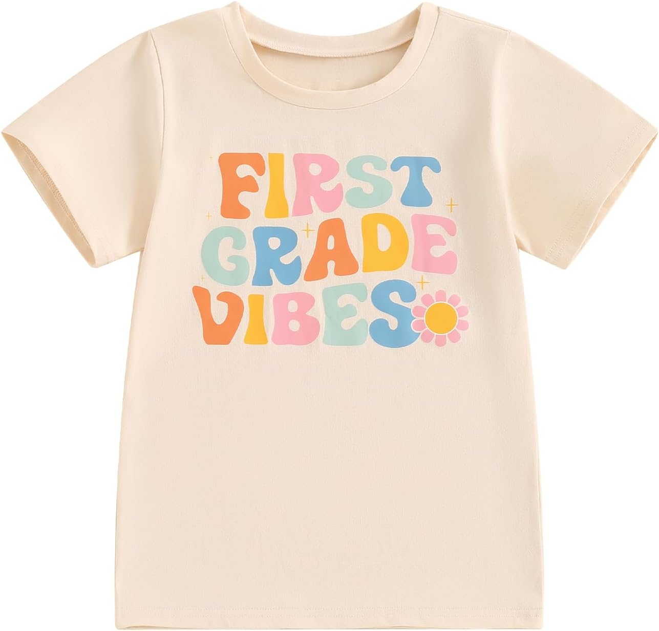 Toddler Baby Girl Back to School Outfit Kindergarten Pre K First Grade Short Sleeve T-Shirt First Day of School Tops