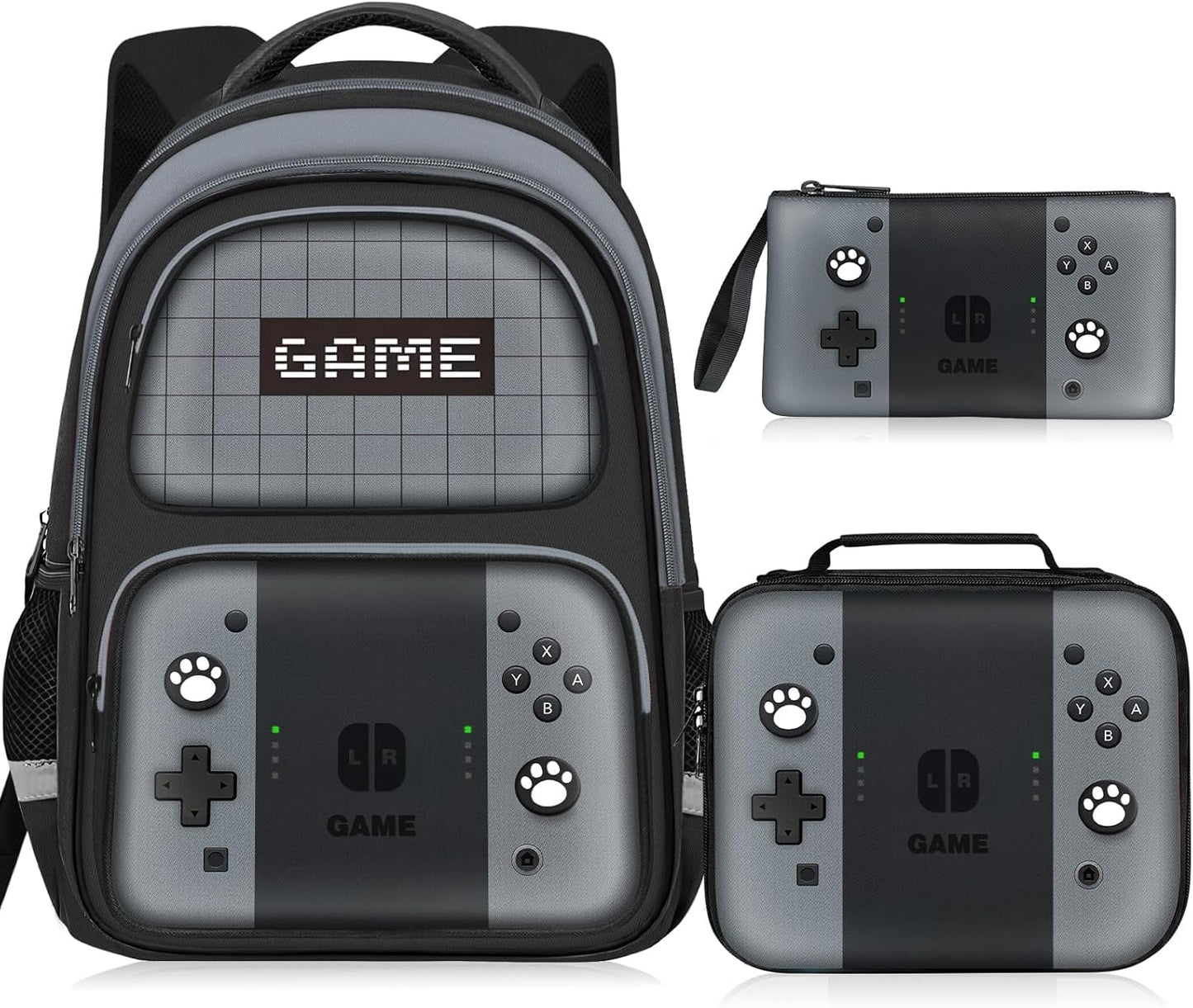 Kids Backpack for Boys,Gamer Boys Backpack for Children Teens Elementary Middle School, 17″ Students Bookbag