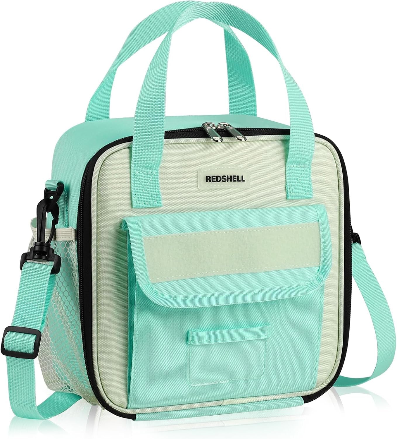 Tactical Lunch Box Kids, Large Insulated Lunch Bag for Girls, Cooler Lunchbag, Square Toddler Lunchbox, Back to School Daycare Lunch Tote Pail with Water Bottle Holder Shoulder Strap, Purple