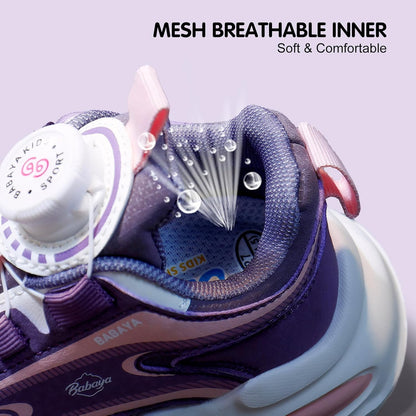 Girls Boys Shoes Kids Running Tennis Rotate Buckle Fashion Sneakers Lightweight Breathable Athletic Outdoor Shoes