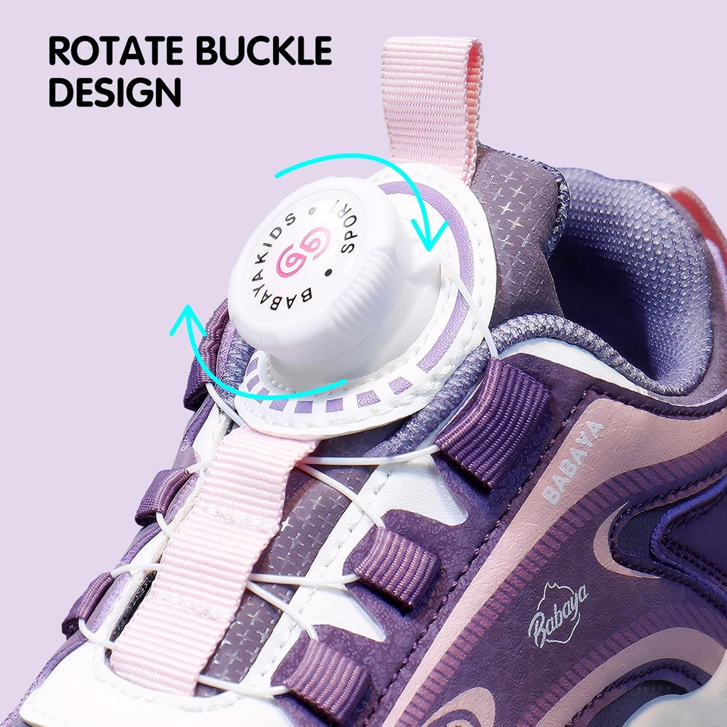 Girls Boys Shoes Kids Running Tennis Rotate Buckle Fashion Sneakers Lightweight Breathable Athletic Outdoor Shoes