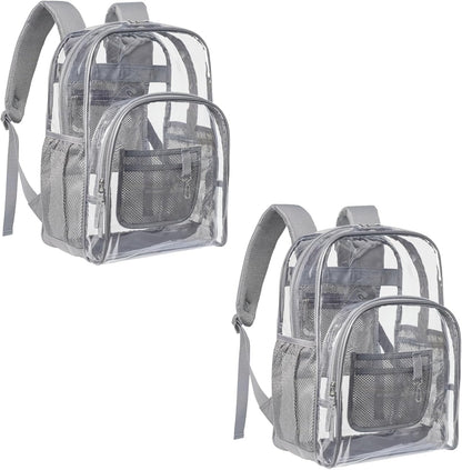 Clear Backpack - 17 Inch Heavy Duty Clear Backpacks for School, Large Transparent Bookbag for Students (Age 12+)