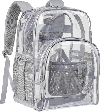 Clear Backpack - 17 Inch Heavy Duty Clear Backpacks for School, Large Transparent Bookbag for Students (Age 12+)