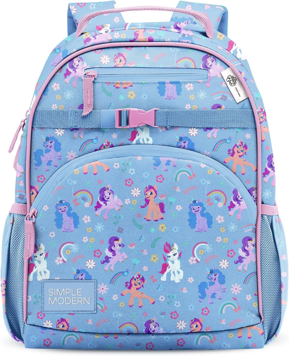Medium Disney Toddler Backpack for School Girls and Boys | Kindergarten Elementary Kids Backpack | Fletcher Collection | Kids - 15" Tall | Princess Rainbows