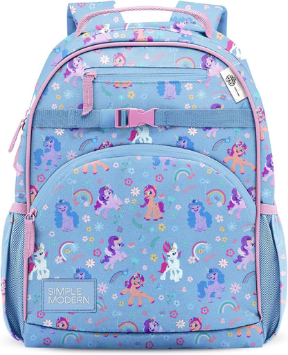 Medium Disney Toddler Backpack for School Girls and Boys | Kindergarten Elementary Kids Backpack | Fletcher Collection | Kids - 15" Tall | Princess Rainbows
