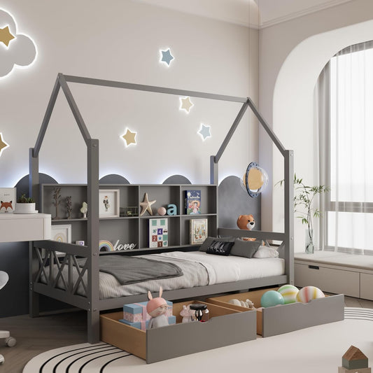 Twin House Bed with Roof