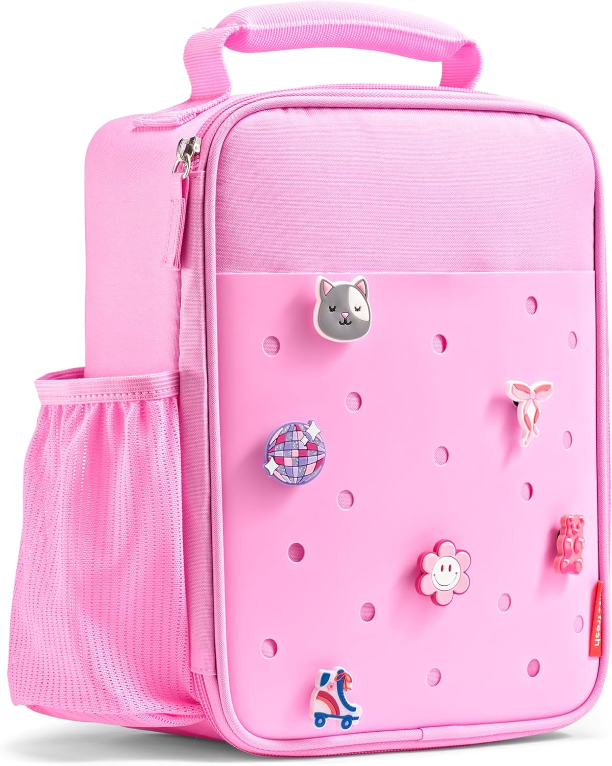 Charm Lunch Bag for Kids, Thermal Insulated Lunch Box for Kids Boys & Girls with Shoe Charm Slots for Personalization, School Lunch Box, Navy Blue