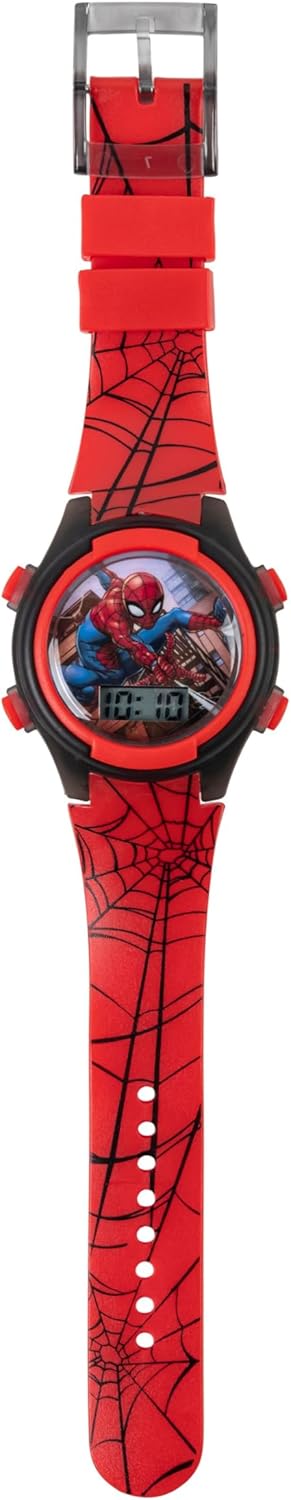 Marvel Spider-Man Kids Watches – Digital Display, Interactive Features, Adjustable Strap, Vibrant Spider-Man Graphics, Durable for Active Kids