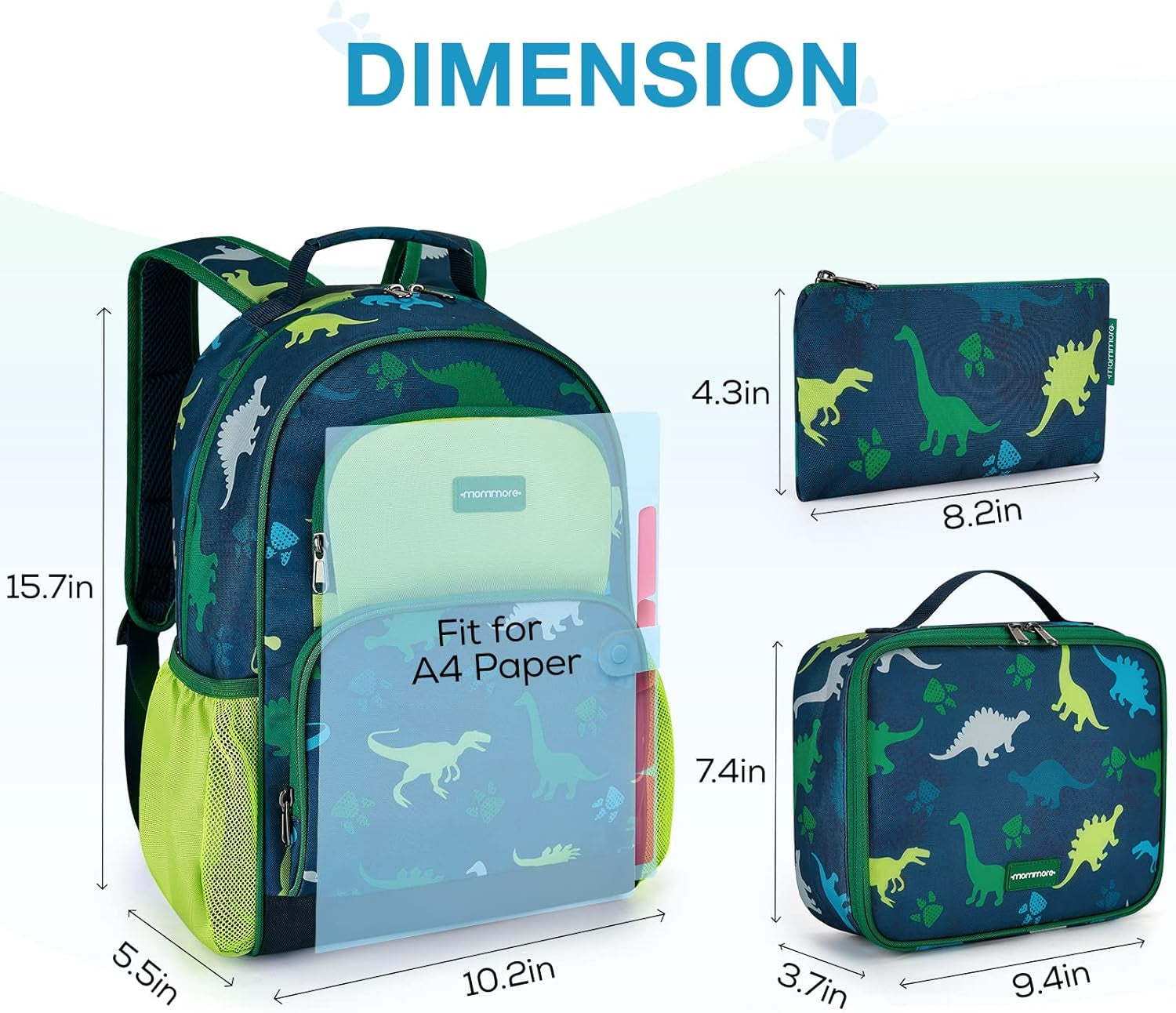 Kids Backpack for Boys Girls Preschool Kindergarten Backpacks Lightweight Elementary School Bookbag with Lunch Box