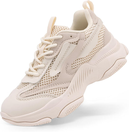 Kids Girls Sneakers Jelly Sole Lace up Shoes Lightweight Walking Shoes for Girls Boys