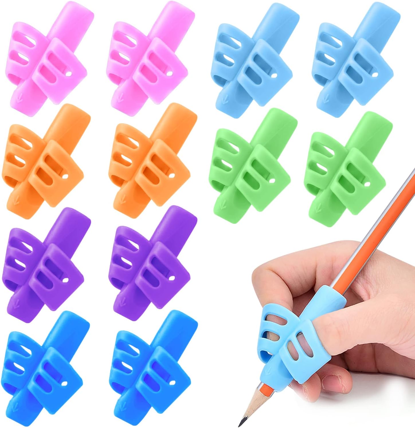 Pencils Grips Pencils Grips for Kids Handwriting Posture Correction Training Writing AIDS for Kids Toddler Preschoolers Students Children Special Needs (12PCS)