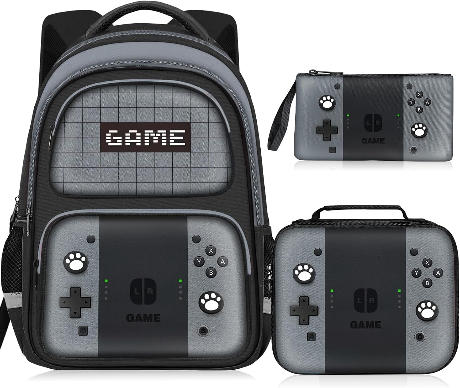 Kids Backpack for Boys，Gamer Boys Backpack for Children Teens Elementary Middle School, 17″ Students Bookbag