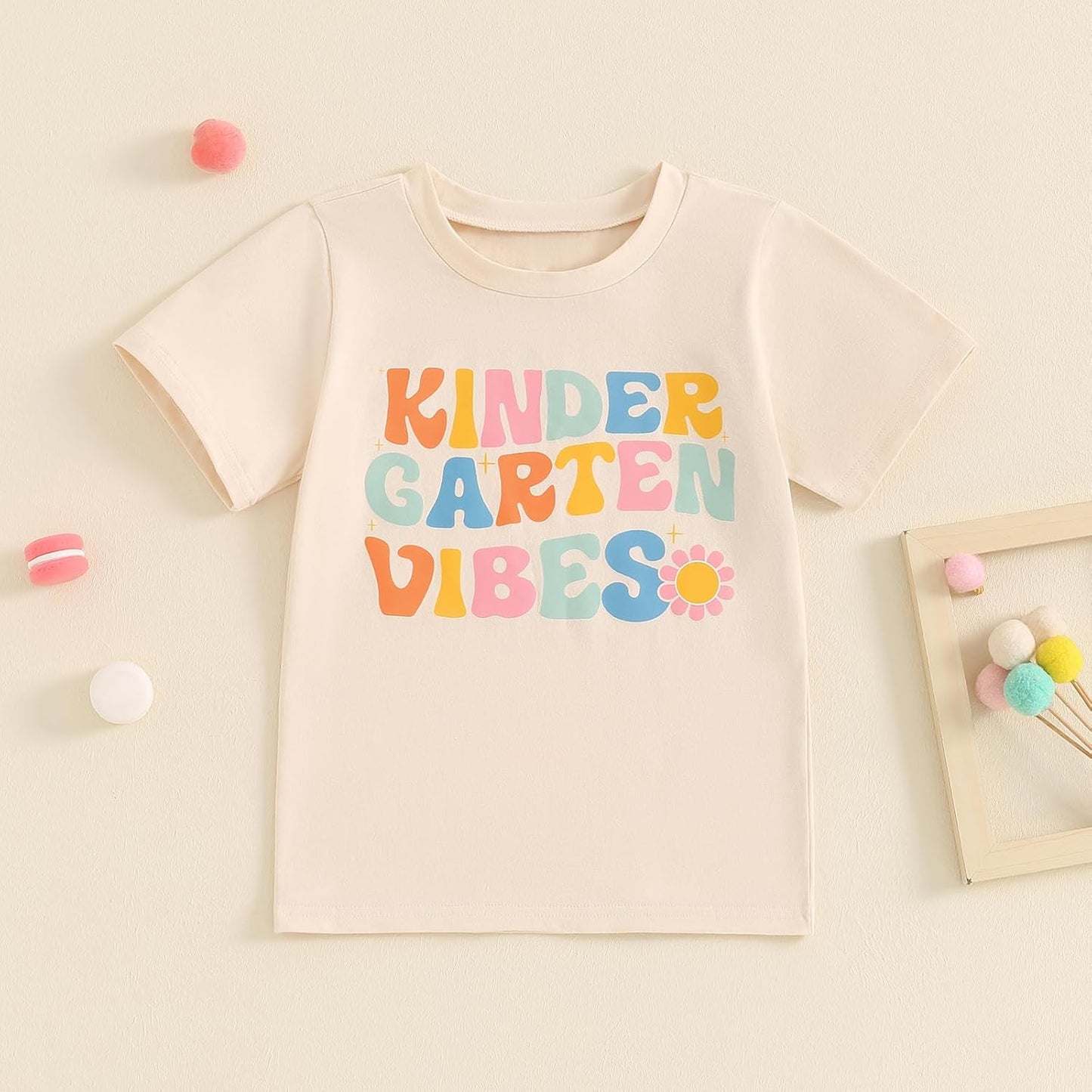 Toddler Baby Girl Back to School Outfit Kindergarten Pre K First Grade Short Sleeve T-Shirt First Day of School Tops