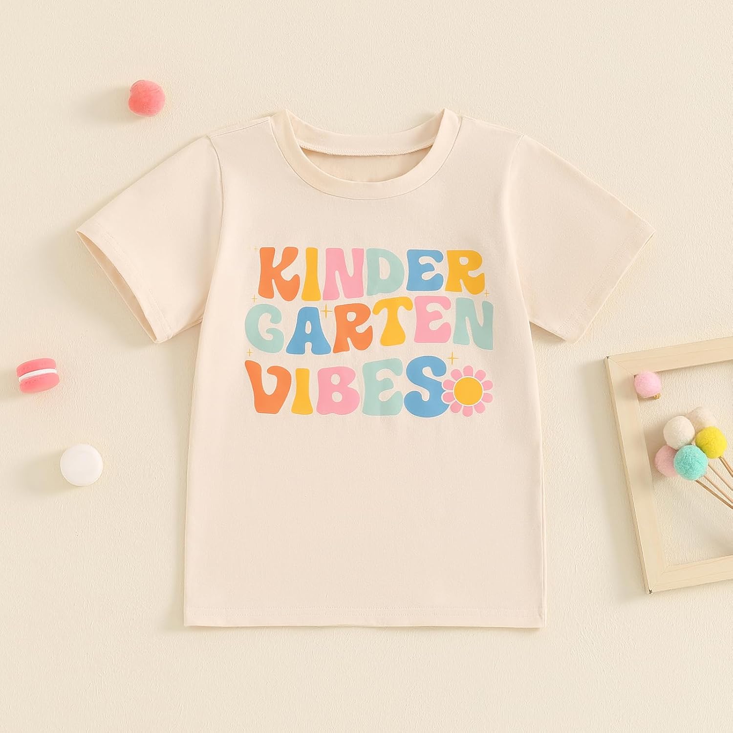 Toddler Baby Girl Back to School Outfit Kindergarten Pre K First Grade Short Sleeve T-Shirt First Day of School Tops