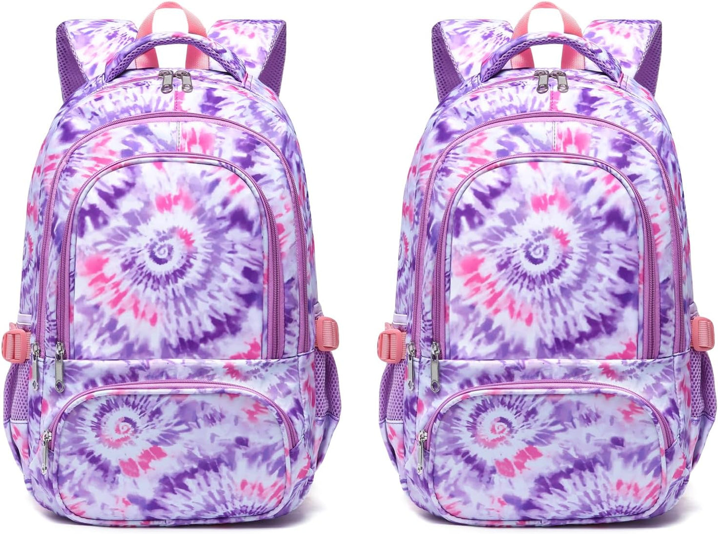 Kids Backpack for Girls Elementary Primary Middle School Bag for Aged 8-10 for Teens Childs Bookbag Back to School Bag Mochilas Escolares Para Niñas De 7 8 9 10 Tie-Dye Purple