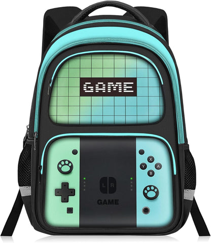 Kids Backpack for Boys，Gamer Boys Backpack for Children Teens Elementary Middle School, 17″ Students Bookbag