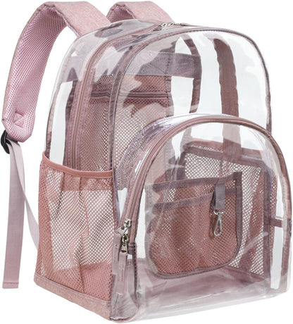 Clear Backpack - 17 Inch Heavy Duty Clear Backpacks for School, Large Transparent Bookbag for Students (Age 12+)