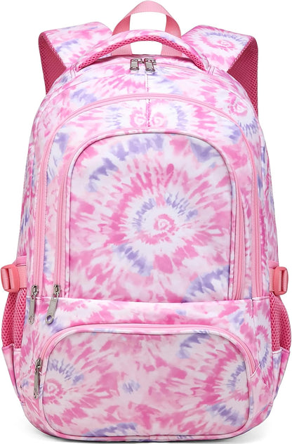 Kids Backpack for Girls Elementary Primary Middle School Bag for Aged 8-10 for Teens Childs Bookbag Back to School Bag Mochilas Escolares Para Niñas De 7 8 9 10 Tie-Dye Purple