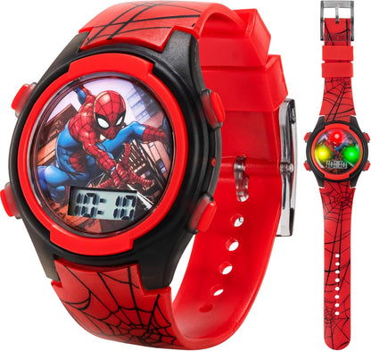 Marvel Spider-Man Kids Watches – Digital Display, Interactive Features, Adjustable Strap, Vibrant Spider-Man Graphics, Durable for Active Kids