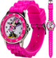 Minnie Mouse Time Teacher Watch for Girls - Analog Time Learning with Easy-To-Read Numbers and Comfortable Silicone Band