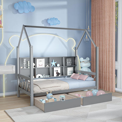 Twin House Bed with Roof