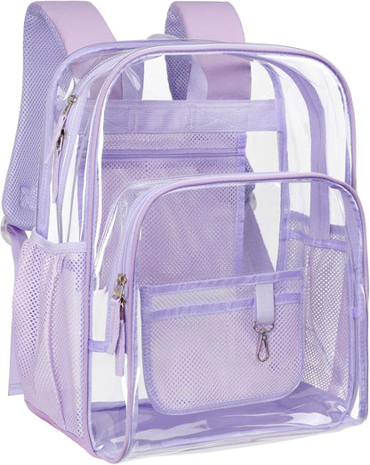 Clear Backpack - 17 Inch Heavy Duty Clear Backpacks for School, Large Transparent Bookbag for Students (Age 12+)