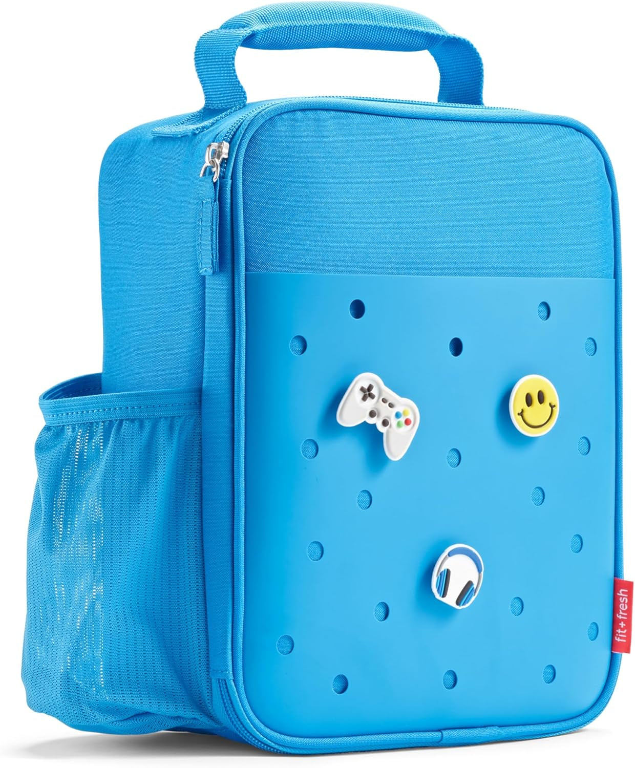 Charm Lunch Bag for Kids, Thermal Insulated Lunch Box for Kids Boys & Girls with Shoe Charm Slots for Personalization, School Lunch Box, Navy Blue