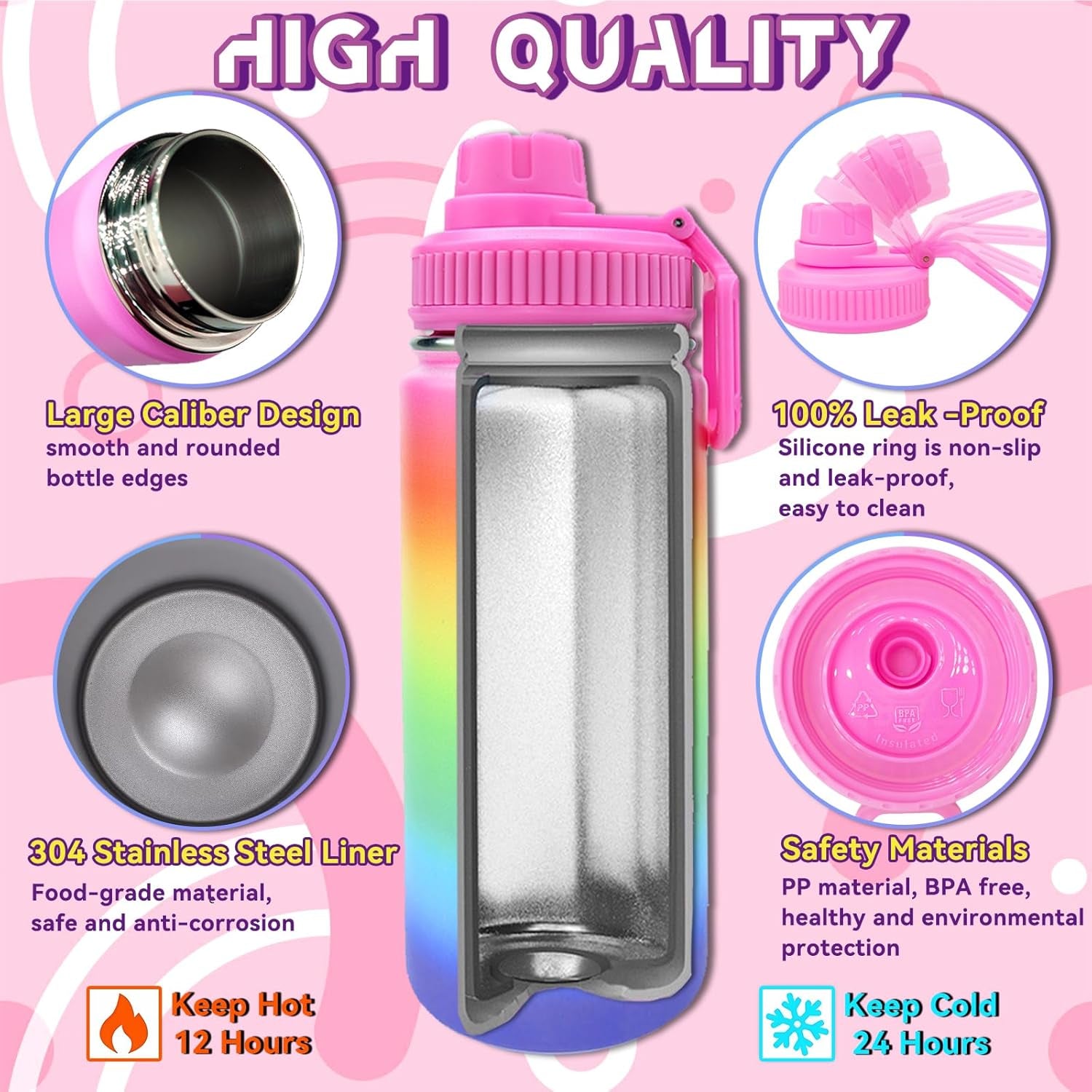 Decorate Your Own Water Bottle Kits for Girls Age 4-6-8-10 (Stainless Steel),Unicorn Themed Painting Crafts,Fun Arts and Crafts Gifts Toys for Girls Birthday Christmas