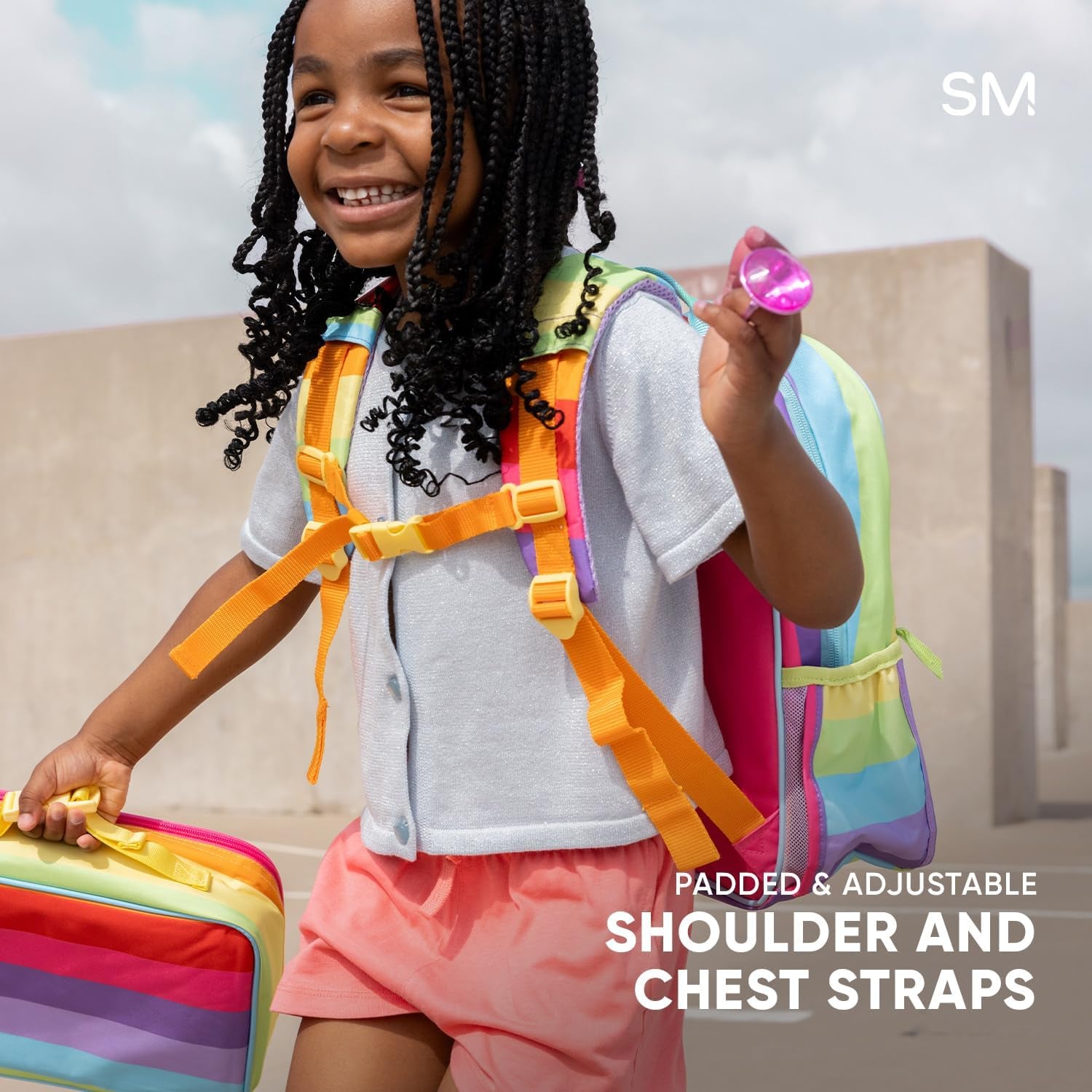 Medium Disney Toddler Backpack for School Girls and Boys | Kindergarten Elementary Kids Backpack | Fletcher Collection | Kids - 15" Tall | Princess Rainbows