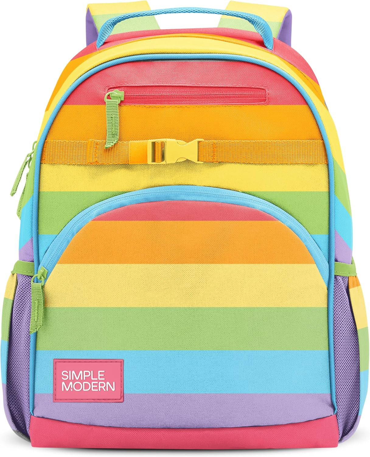 Medium Disney Toddler Backpack for School Girls and Boys | Kindergarten Elementary Kids Backpack | Fletcher Collection | Kids - 15" Tall | Princess Rainbows