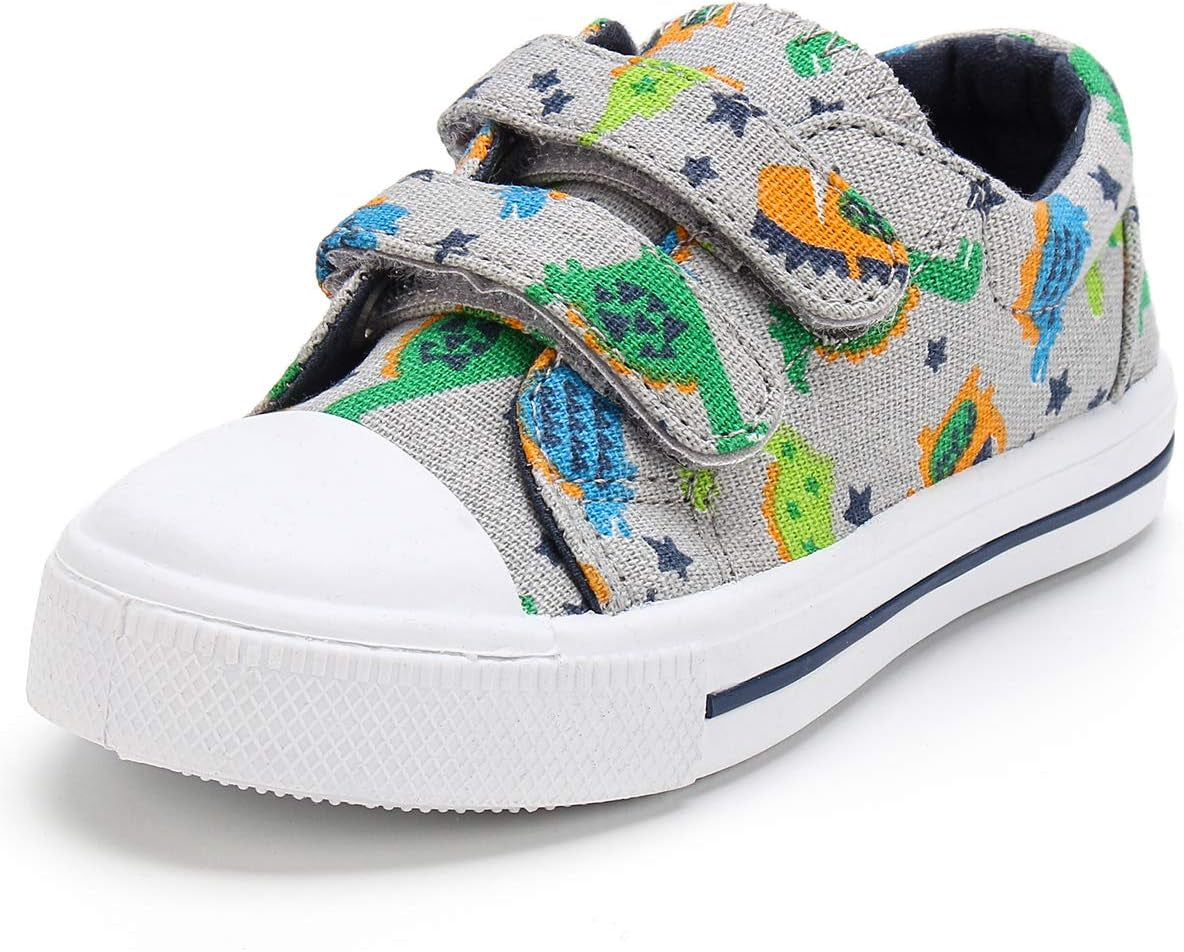 Kids Sneakers with Cartoon Dual Hook and Loops