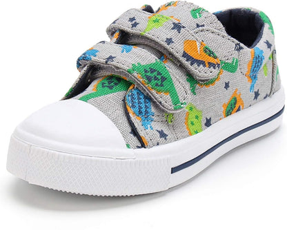 Kids Sneakers with Cartoon Dual Hook and Loops