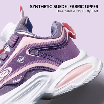 Girls Boys Shoes Kids Running Tennis Rotate Buckle Fashion Sneakers Lightweight Breathable Athletic Outdoor Shoes