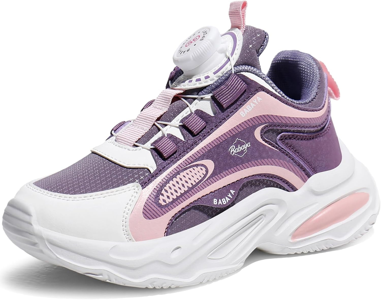 Girls Boys Shoes Kids Running Tennis Rotate Buckle Fashion Sneakers Lightweight Breathable Athletic Outdoor Shoes