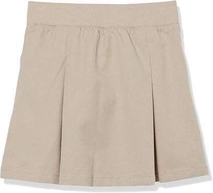 Girls' Pull-On Kick Pleat Scooter School Uniform Skirt