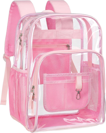Clear Backpack - 17 Inch Heavy Duty Clear Backpacks for School, Large Transparent Bookbag for Students (Age 12+)