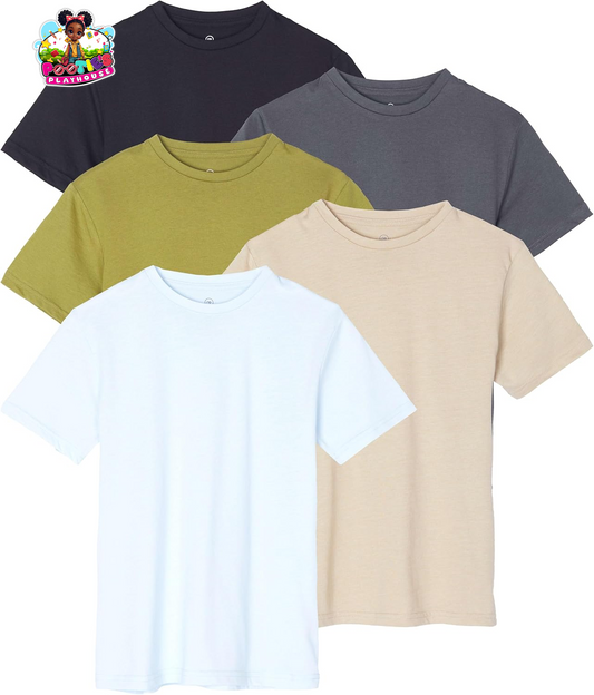 Boys 5-Pack Cotton Crew Neck T-Shirts