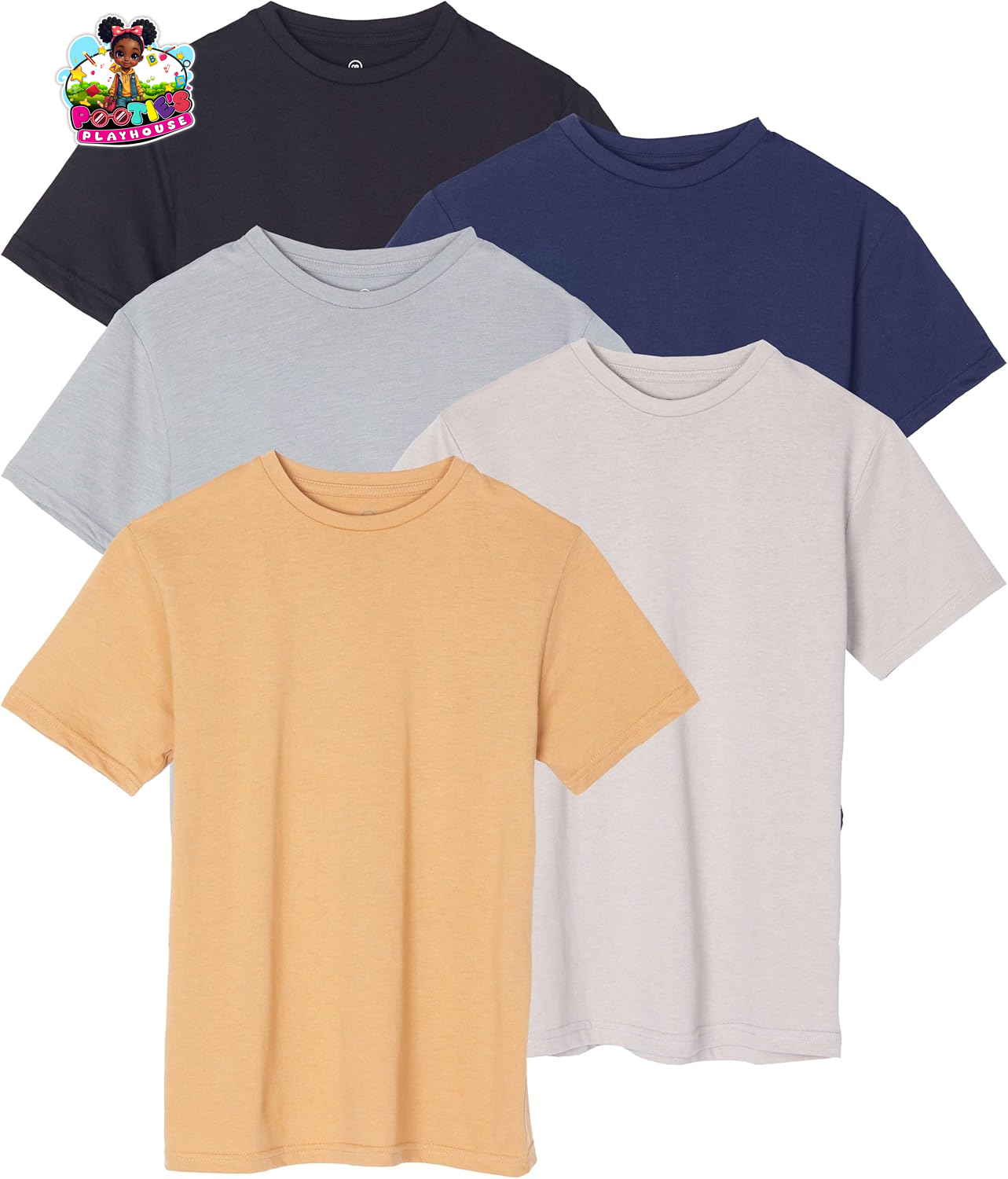 Boys 5-Pack Cotton Crew Neck T-Shirts